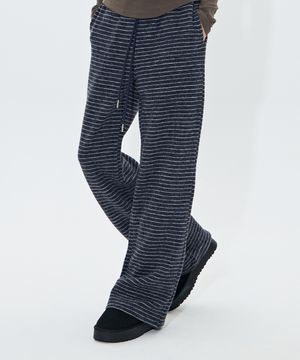 Fuzzy Stripe Pants (NAVY)