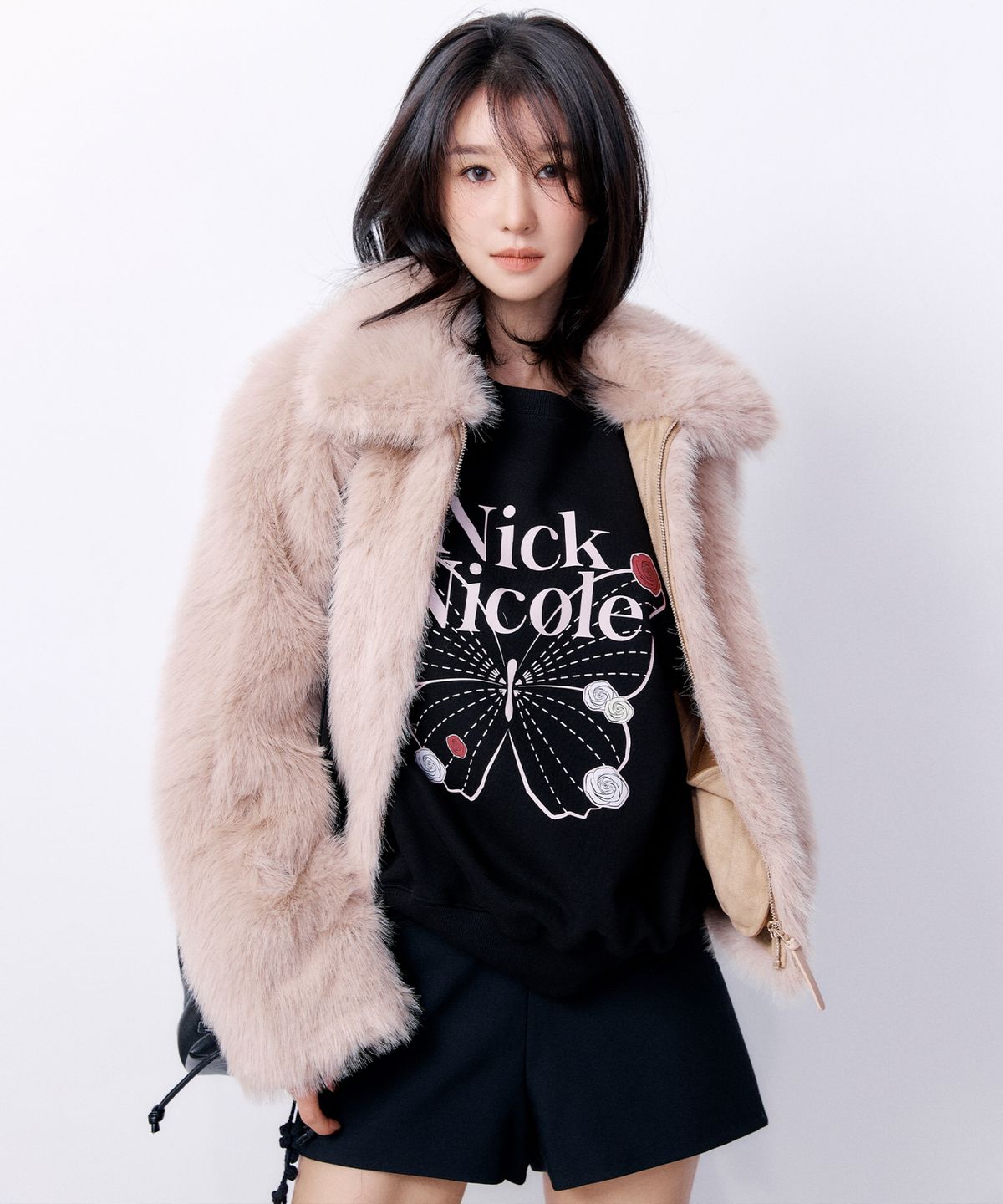 닉앤니콜(NICK&NICOLE) FAUX FUR ZIP UP JACKET_BEIGE