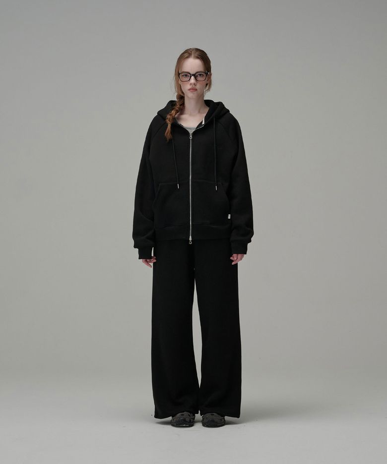 [Set-Up] Soft Cotton Hoodie & Sweat Pants_Black