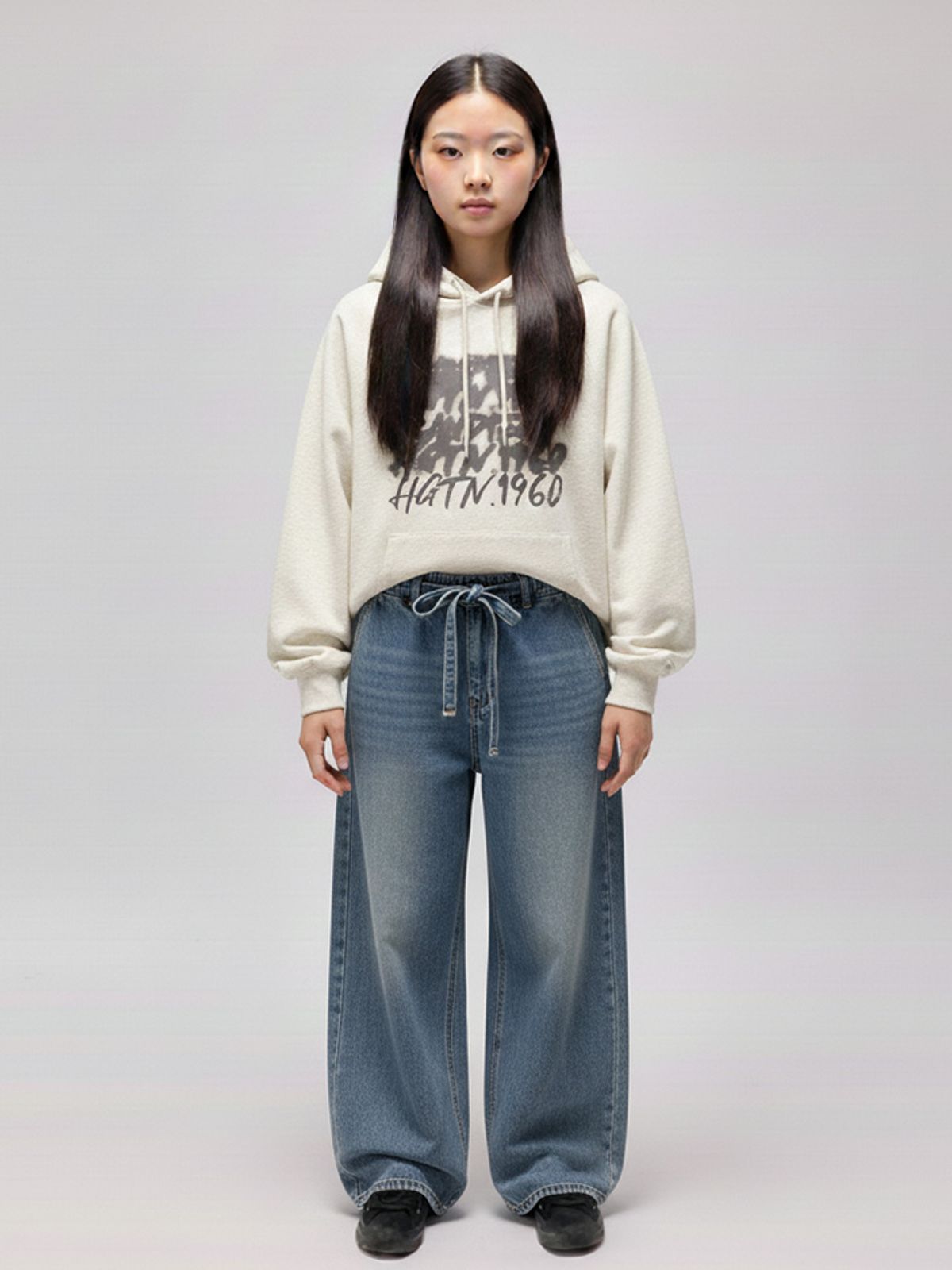 행텐 틴즈(HANGTEN TEENS) 틴즈 여아 백 브러쉬 턱 트랜스폼 데님팬츠_244(14540-155-808-10)