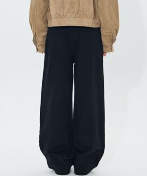 Fade Cotton wide pants (BLACK)