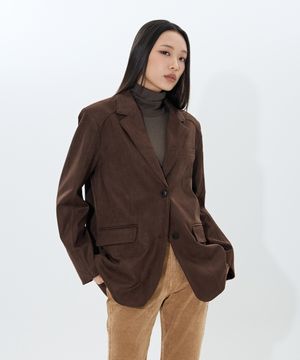 Classic 2 button Suede Blazer (Cocoa leather)