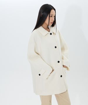 Boucle Wool coat (Cream)