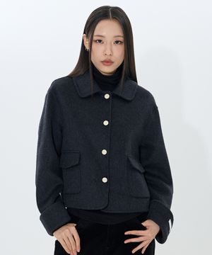 Pure touch Wool coat (BLACK)
