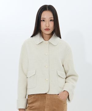 Pure touch Wool coat (Cream)