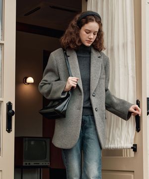 울 블레이저 코트 / 그레이