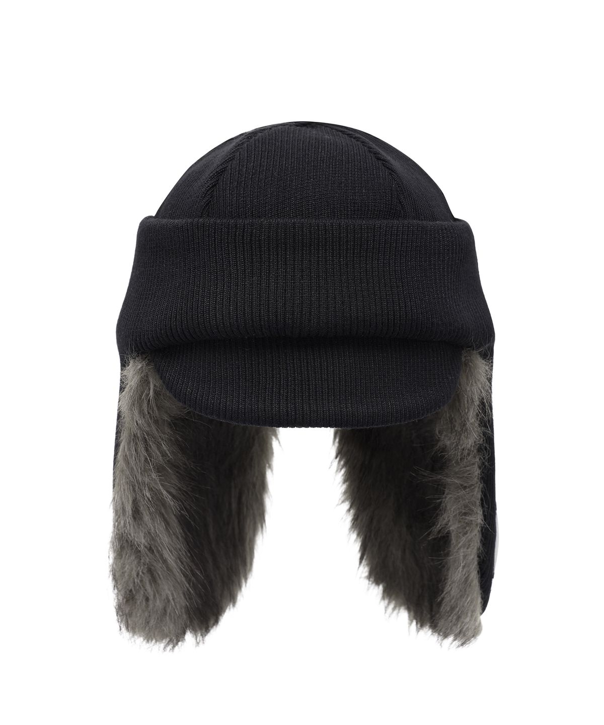 더바이닐하우스(THEVINYLHOUSE) FUR EARFLAP BEANIE BLACK