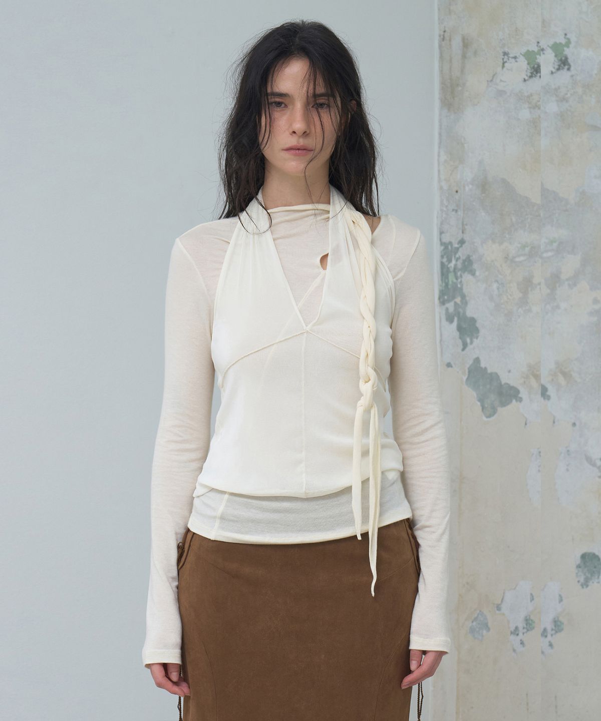 베르소(VERSO) Velour Halter-neck Top