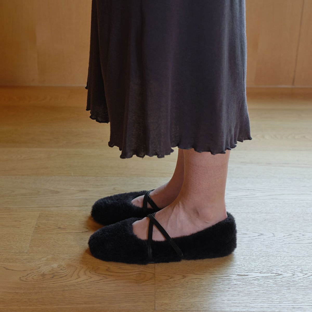 로서울(ROH SEOUL) Luno mary jane shoes Fur Black