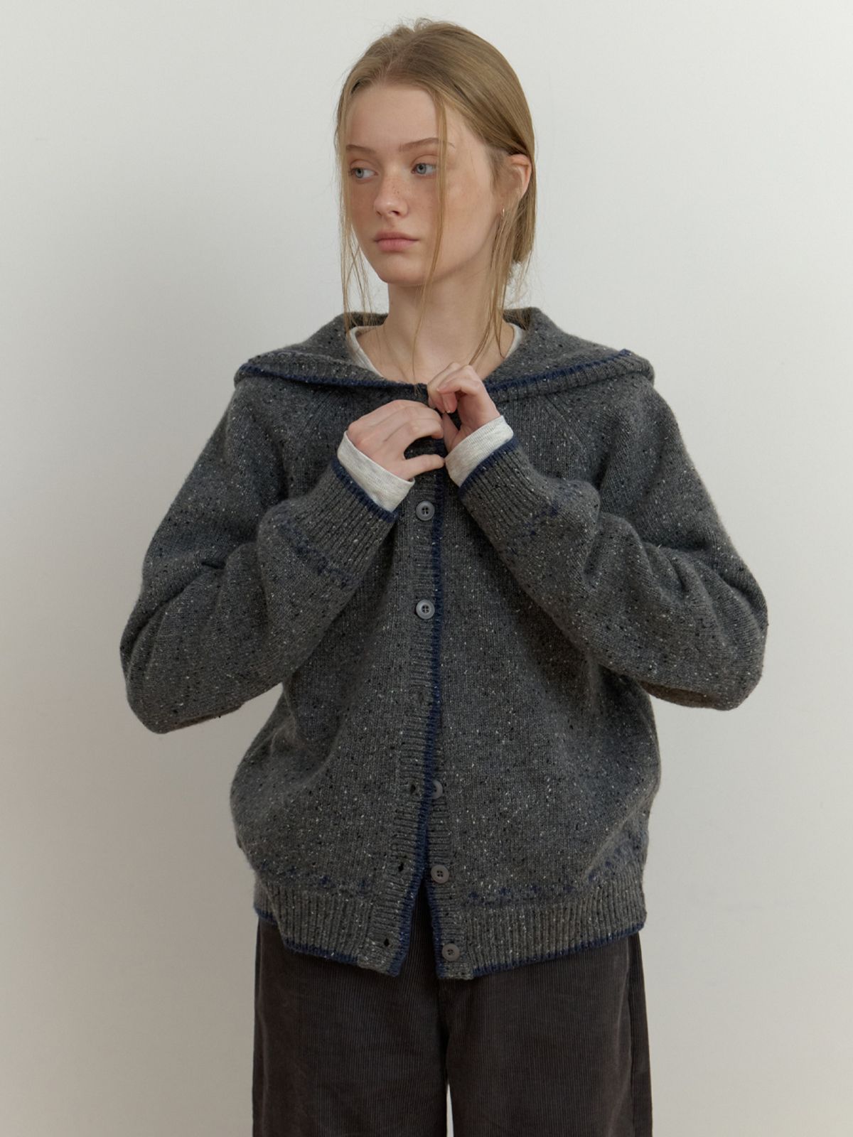 더미튼(THEMITTEN) Neive hoodie knit (charcoal)