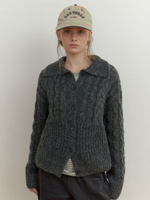Grob cable cardigan (charcoal)