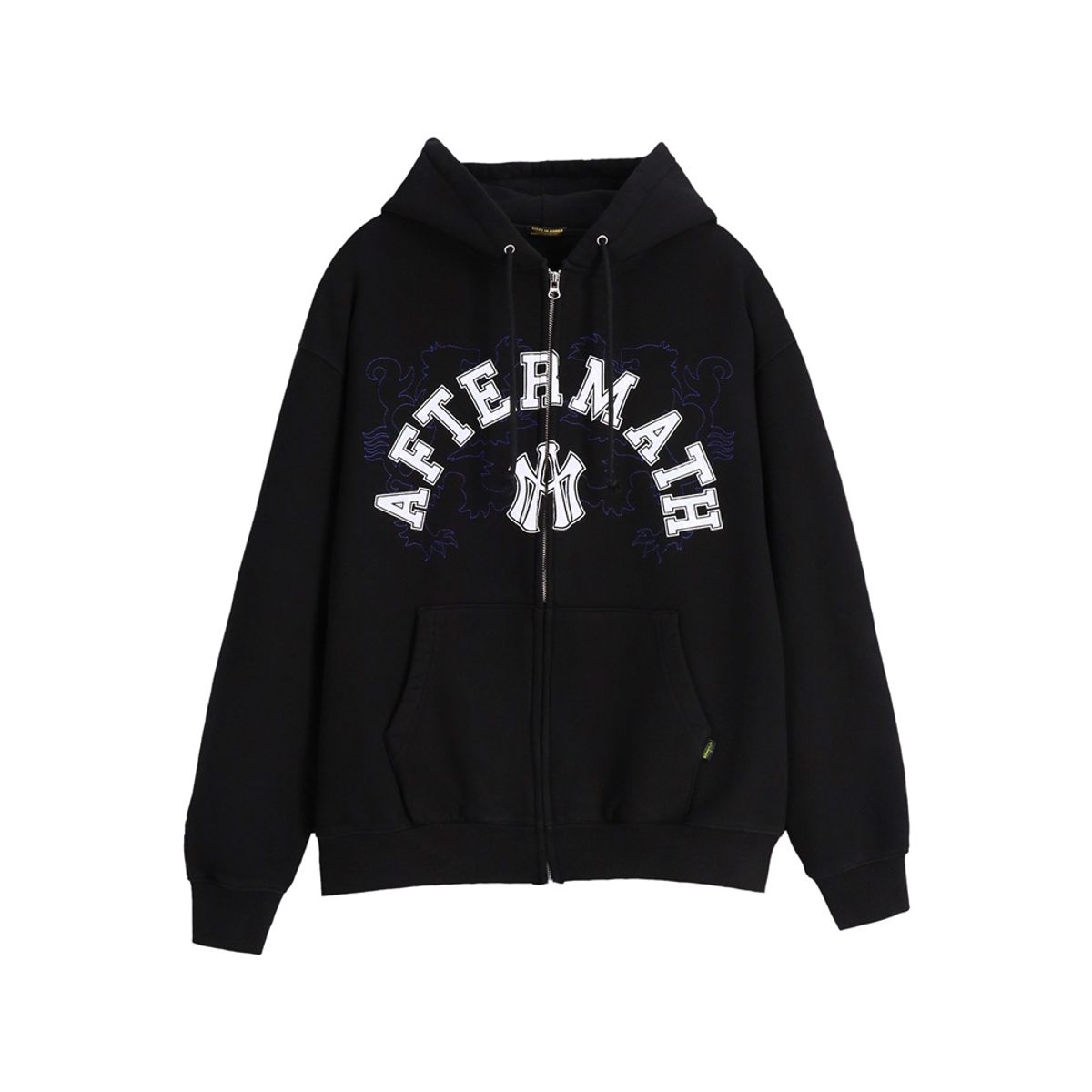 애프터매스(AFTERMATH) ATM LOGO ZIP HOODIE BLACK