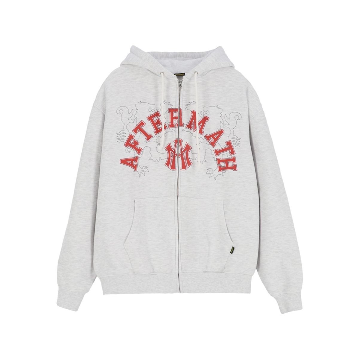 애프터매스(AFTERMATH) ATM LOGO ZIP HOODIE HEATHER GREY