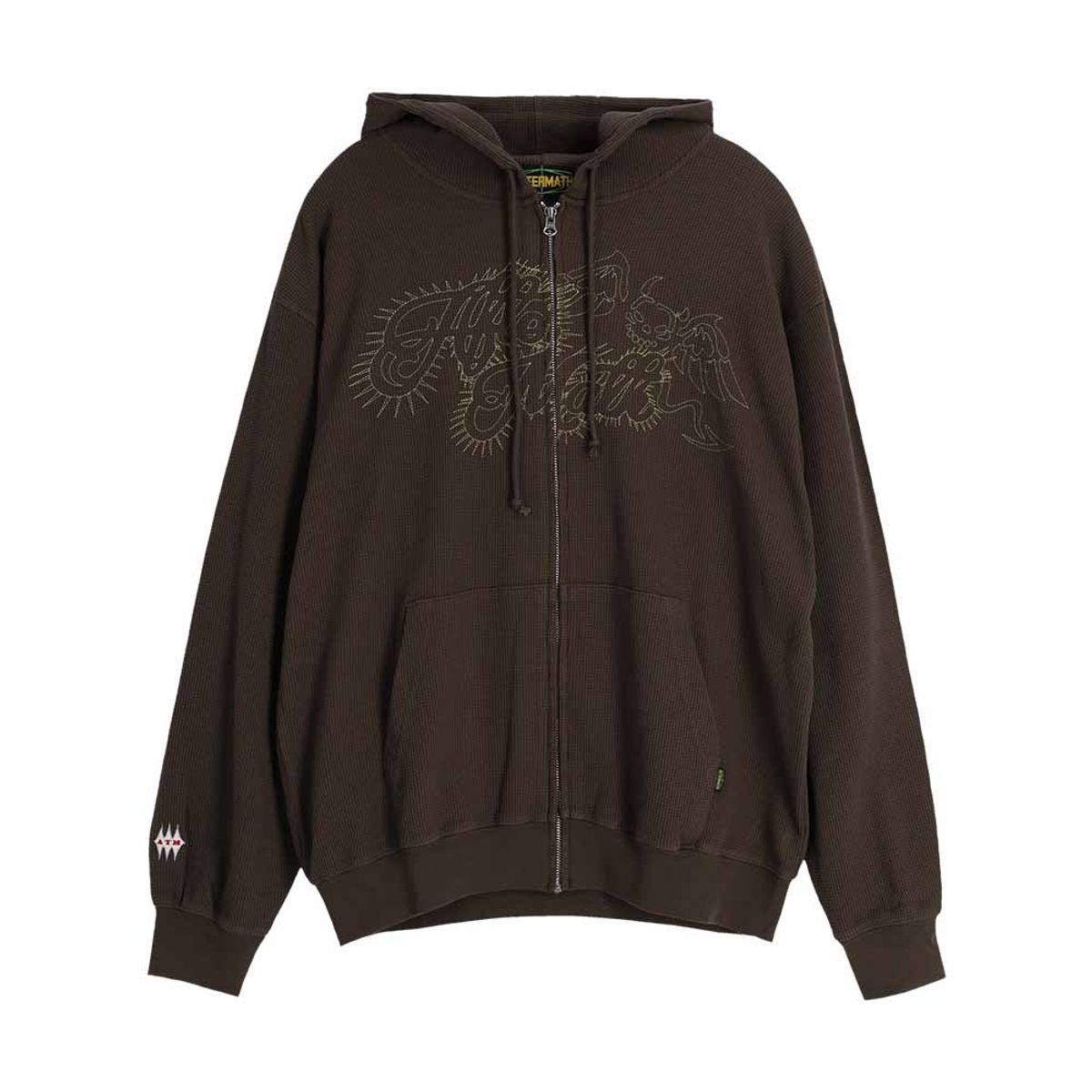 애프터매스(AFTERMATH) WAFFLE ZIP HOODIE OLIVE