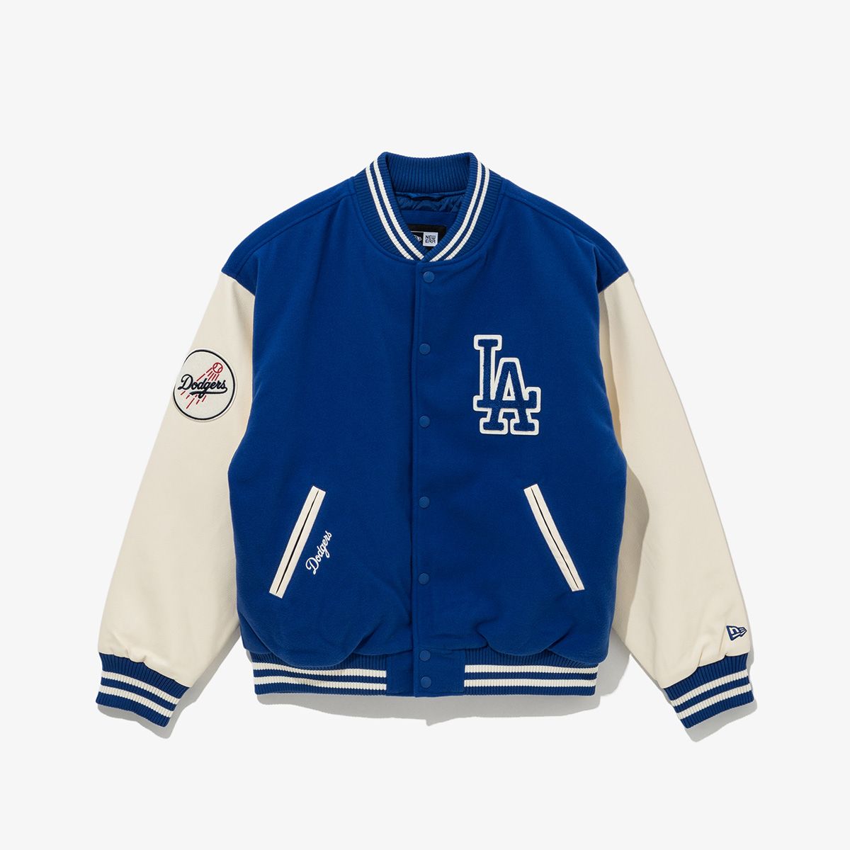 뉴에라(NEW ERA) MLB LA 다저스 패치드 바시티 재킷 브라이트 블루