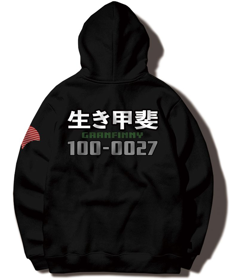 Tokyo_100-0027 후드 티셔츠- BLACK
