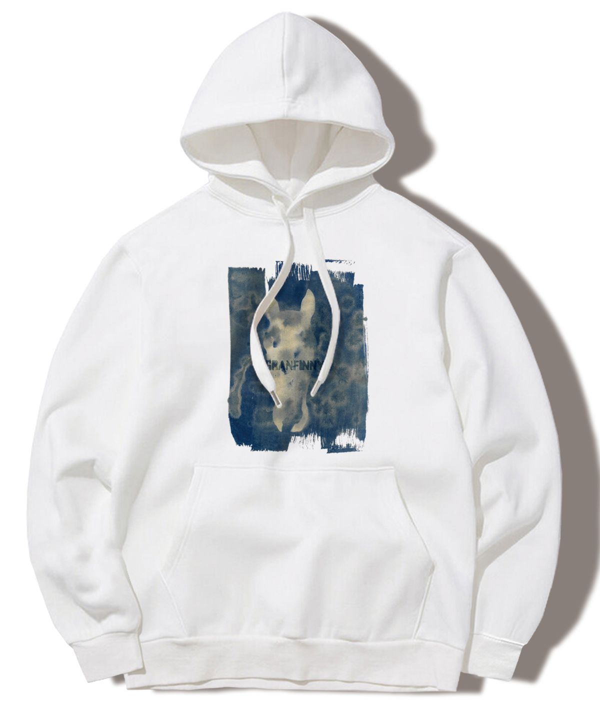 그랜피니(GRANFINNY) Cyanotype H 후드 티셔츠- WHITE