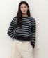 우먼즈 멀티 스트라이프 크루 넥 니트 [네이비]