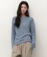 우먼즈 플러피 보트 넥 니트 [스카이 블루]