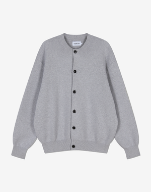 세이지 라운드넥 가디건 [멜란지 그레이]