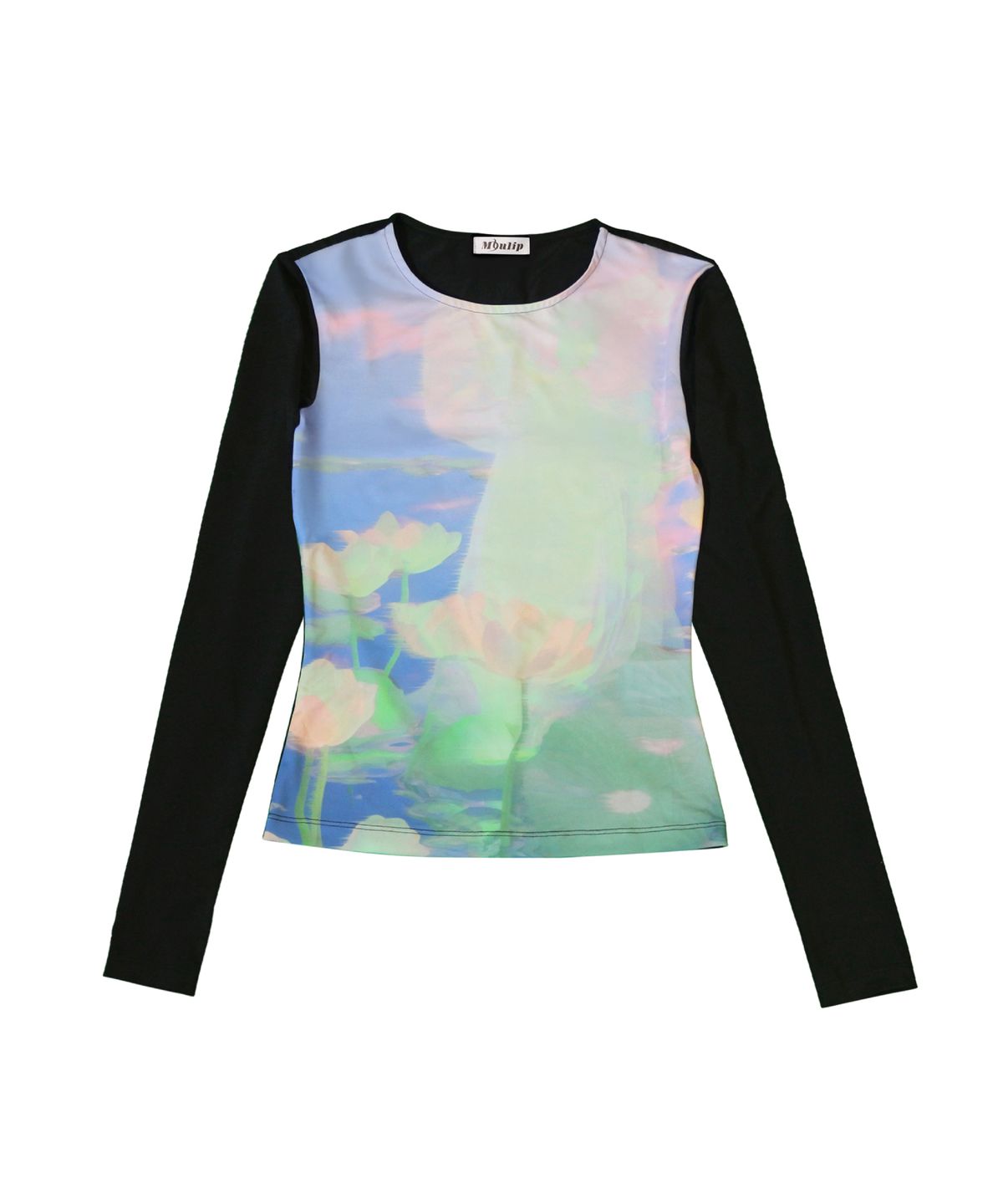 뮬립(MYULIP) GRAPHIC PRINT LONG SLEEVES/BLACK