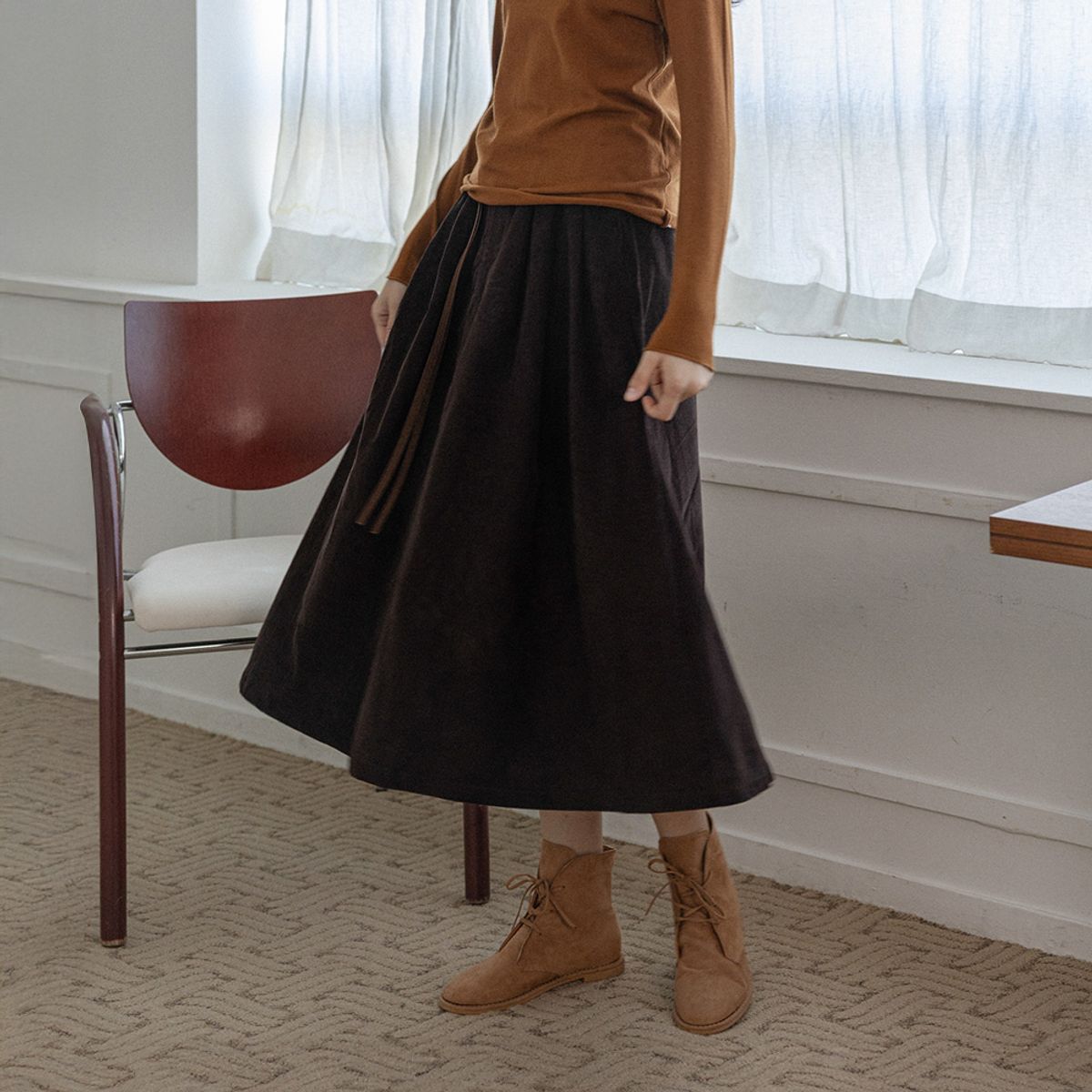 랭썬(LANGSON) LS_Corduroy loose skirt_3color