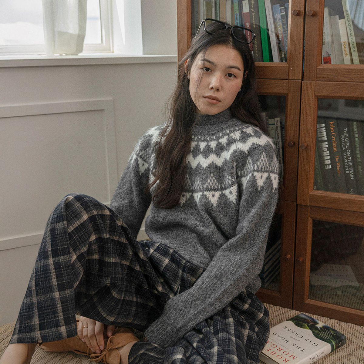 랭썬(LANGSON) LS_Diamond pattern pullover knit top_2color