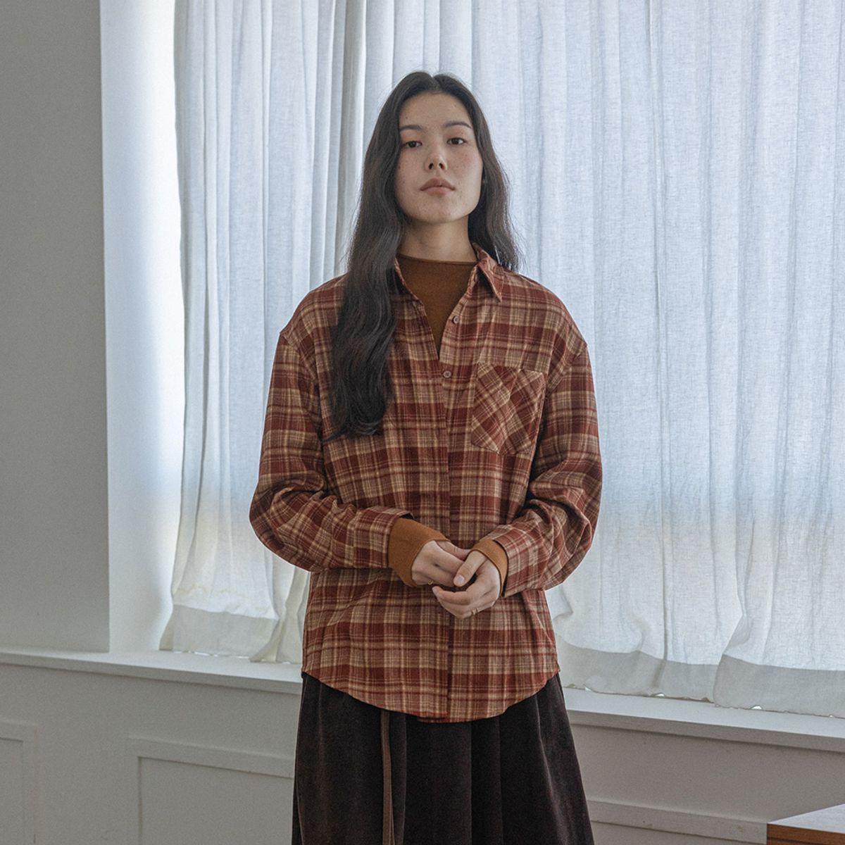 랭썬(LANGSON) LS_Winter plaid shirt_RED