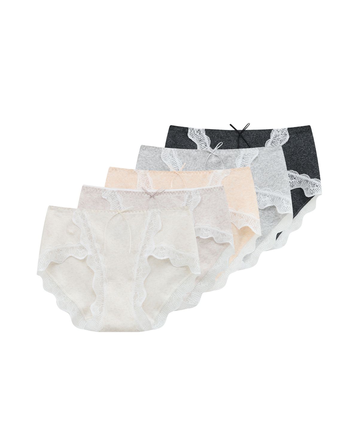 르세렌(LESEREIN) [5Pack] 리본 코튼레이스 팬티