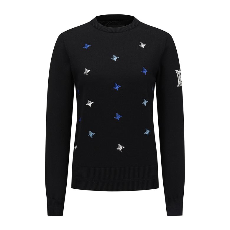 W LOGO PATTERN WIND BLOCK PULLOVER_BK