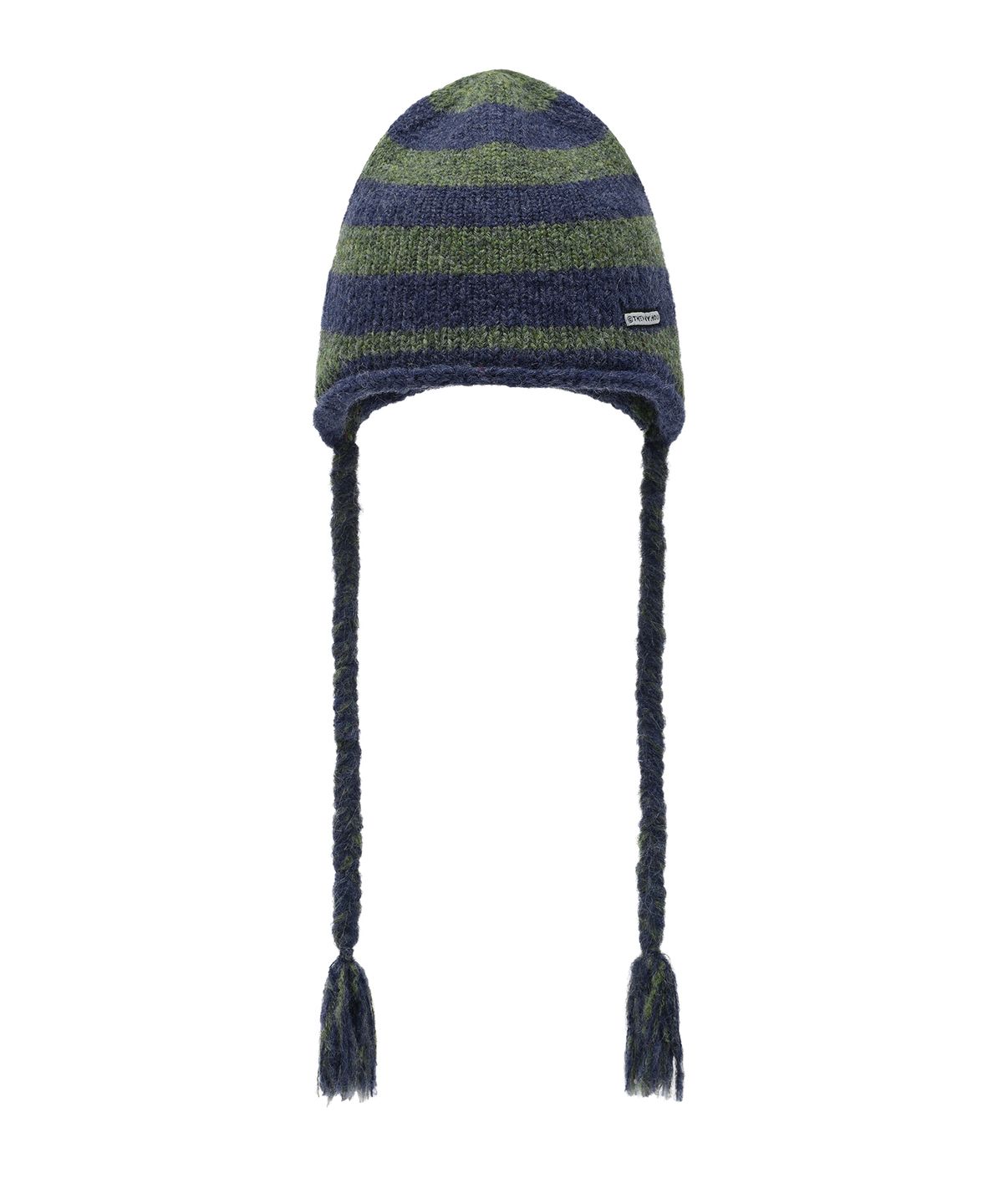 더바이닐하우스(THEVINYLHOUSE) EAR FLAP STRIPE BEANIE GREEN