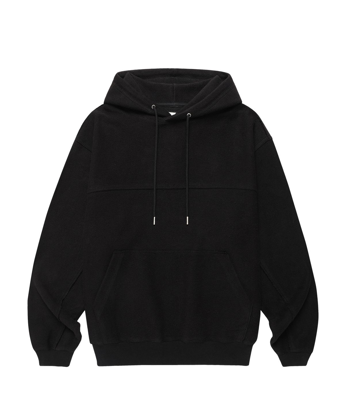 더바이닐하우스(THEVINYLHOUSE) REVERSED CUT-OFF HOODIE BLACK