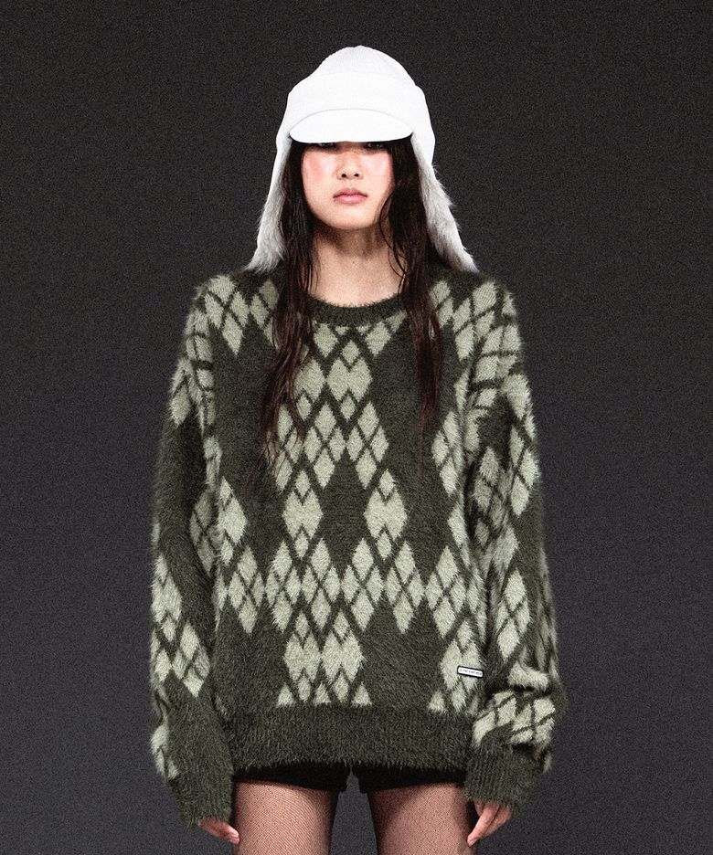 ARGYLE SWEATER KHAKI
