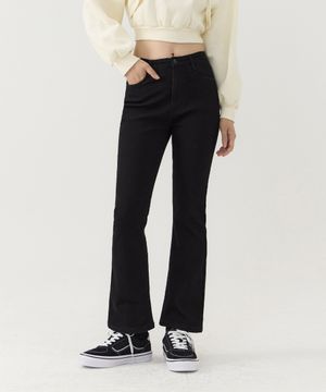 탄탄한 겨울 본딩기모 부츠컷 데님 (블랙)