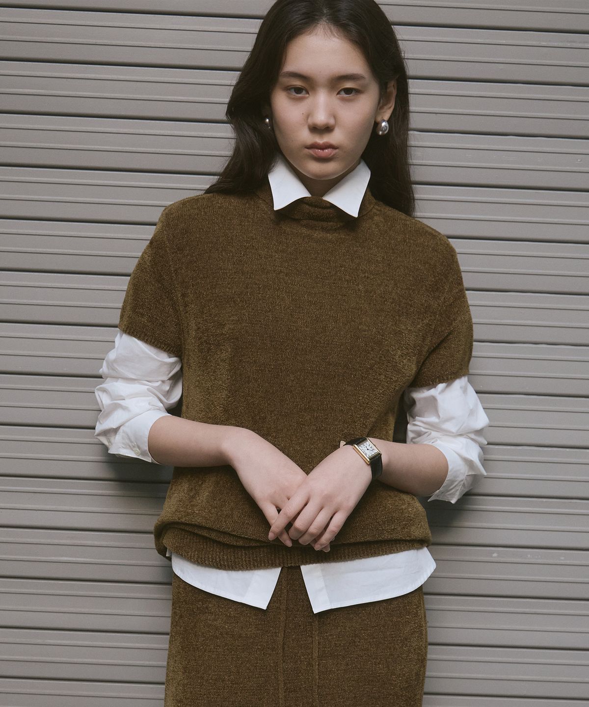 호와스(HOWUS) NOVE MOCK NECK KNIT (KHAKI)