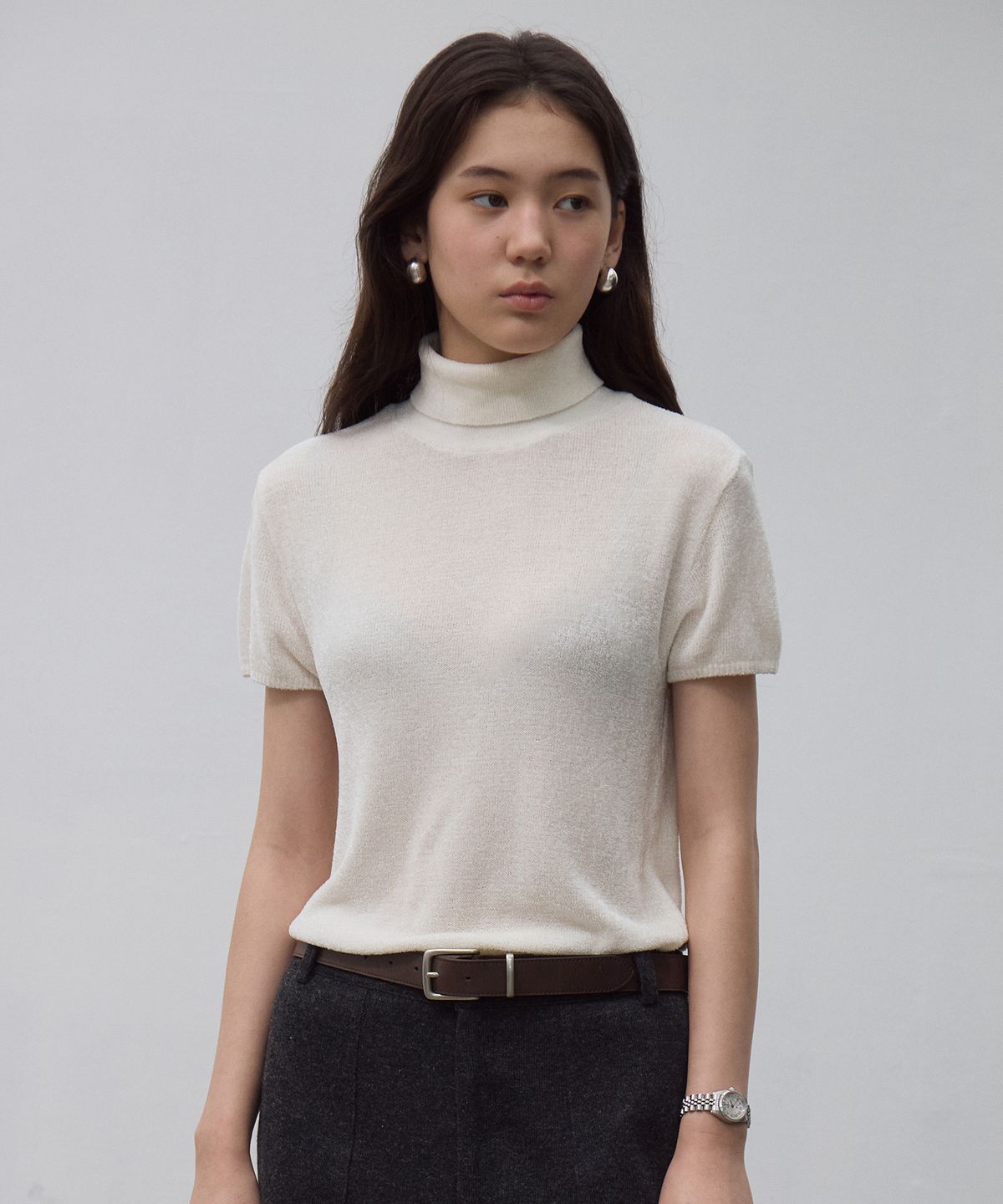 호와스(HOWUS) NOVE MOCK NECK KNIT (CREAM)