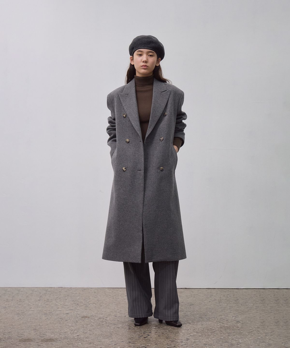 호와스(HOWUS) CHAD DOUBLE MAXI COAT (GRAY)