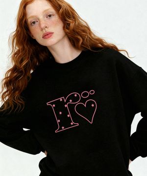 [기모선택] RÖFF IN HEART SEMI OVER FIT SWEATSHIRT (3color)