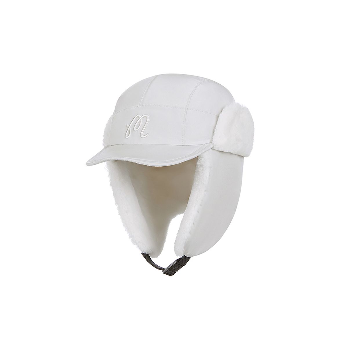 말본 골프(MALBON GOLF) M 로고 패딩 트루퍼 캡 IVORY