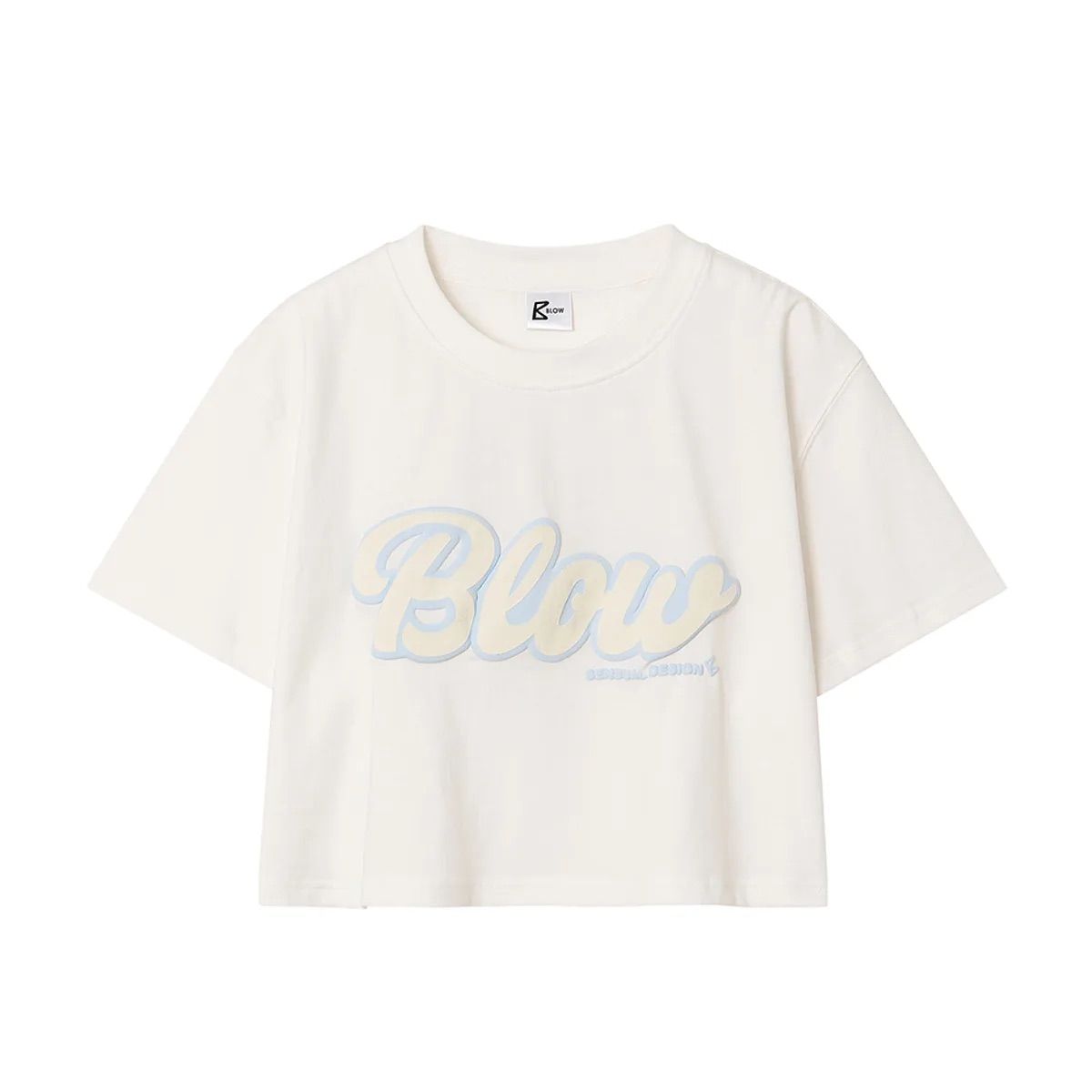 블로우(BLOW) BUBBLE LOGO CROP WHITE