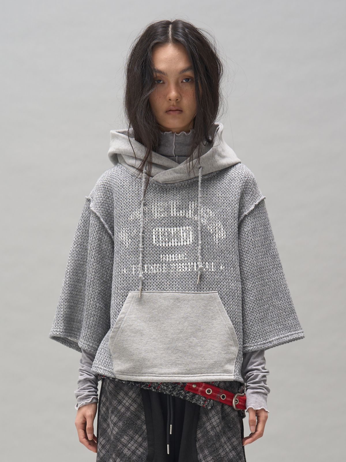 솜속(SOMSOC) ATELIER KNITTED HOODIE_M.GREY