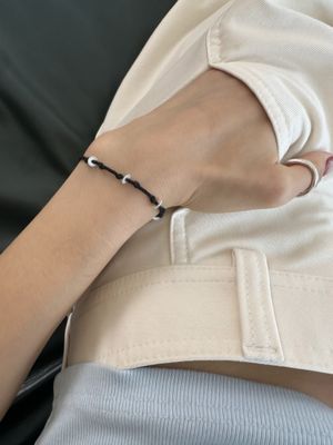 [925실버/핸드메이드] 플랫 실버 우븐 브레이슬릿