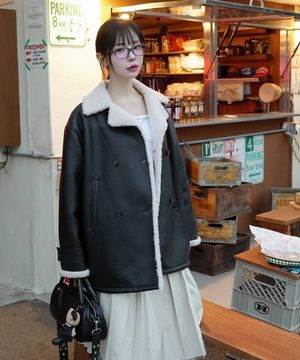 무스탕 하프 코트 [BLACK]