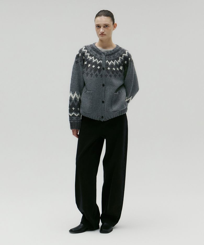 NORDIC HEAVY CARDIGAN [CHARCOAL]