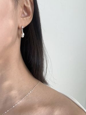 [925실버] 벨리 펄 이어링