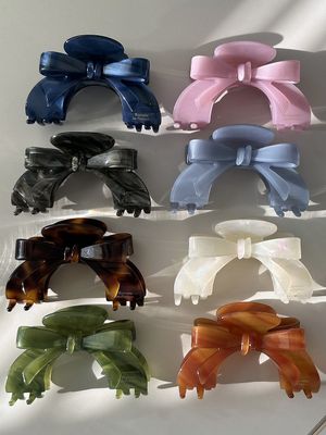 아치 리본 헤어 클립 (8컬러)