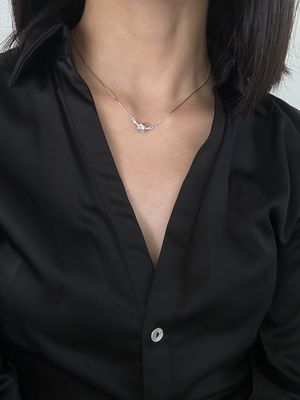 [925실버] 트위스티드 도넛 네크리스