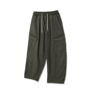 워시드 코튼 테이퍼드 카고 팬츠 (카키