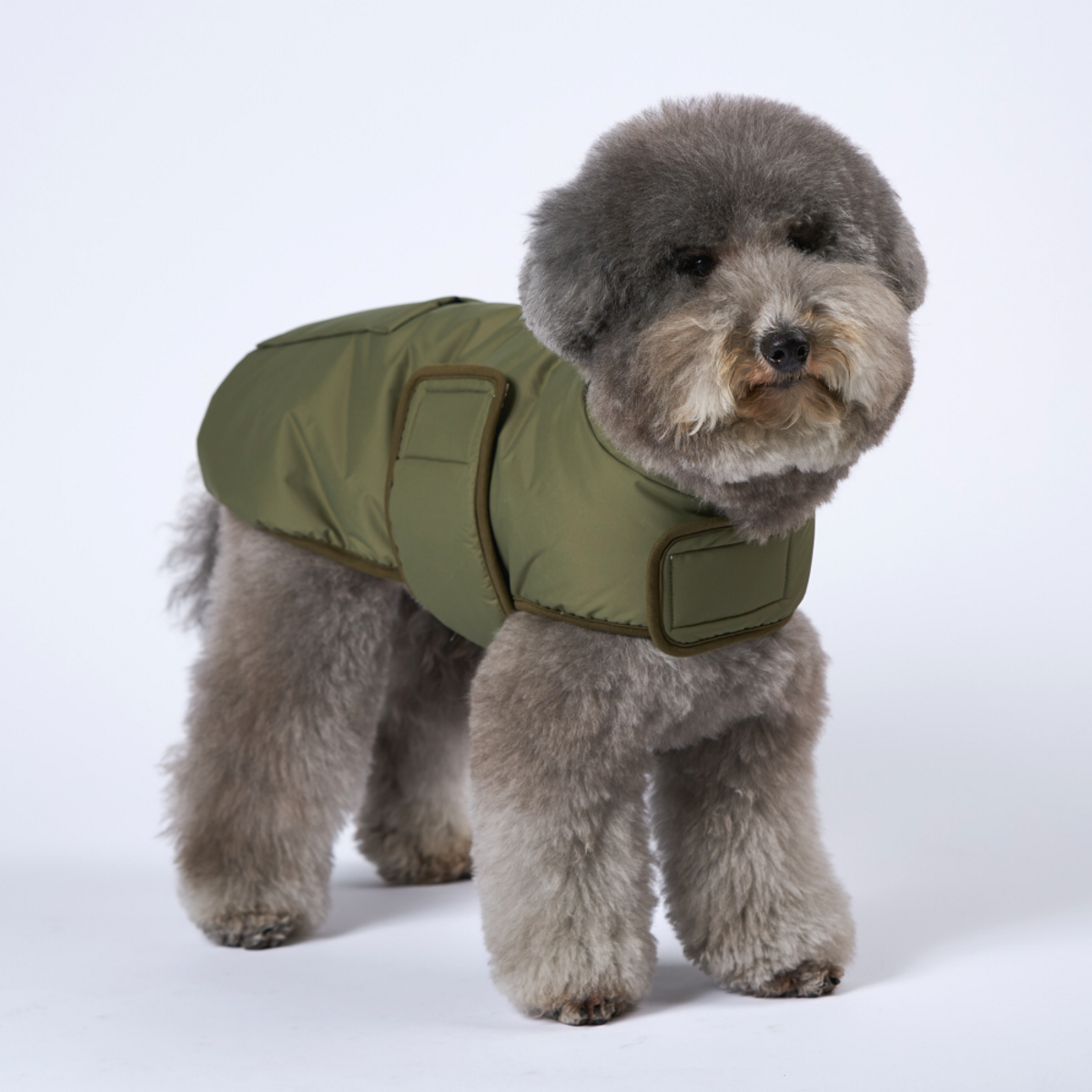 엔젤도그(ANGEL DOG) 개따뜨텍 강아지 숏패딩 Khaki