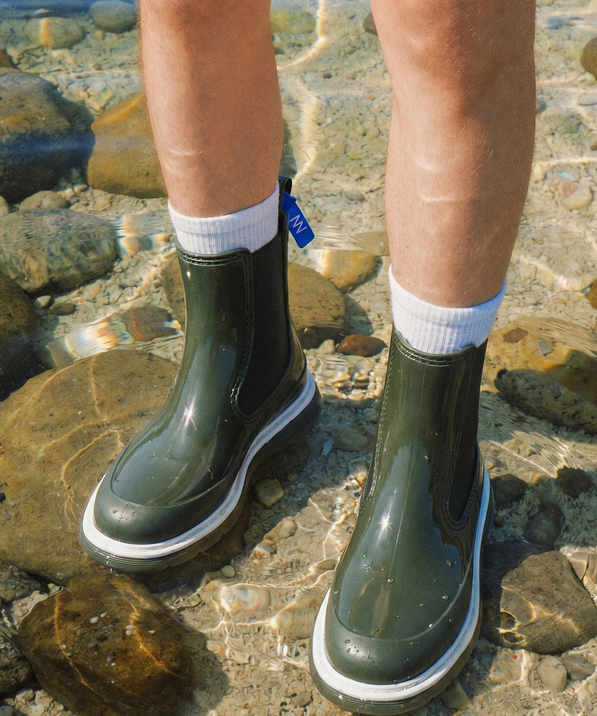 느쉐(NSWE) LAGOM 첼시 레인부츠 5CM (Seaweed Khaki) -NSW201SW
